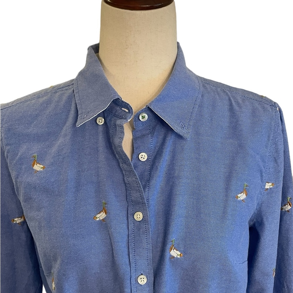 TALBOTS Mallard Duck Novelty Embroidered Button Down Shirt - Picture 2 of 14